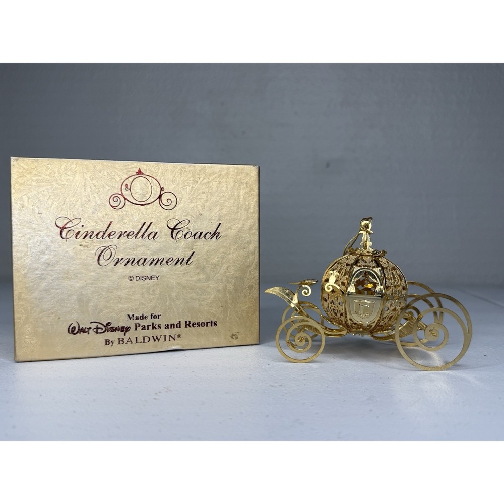 Baldwin Disney Cinderella Coach Carriage. 24 K Gold Plated Ornament Christmas